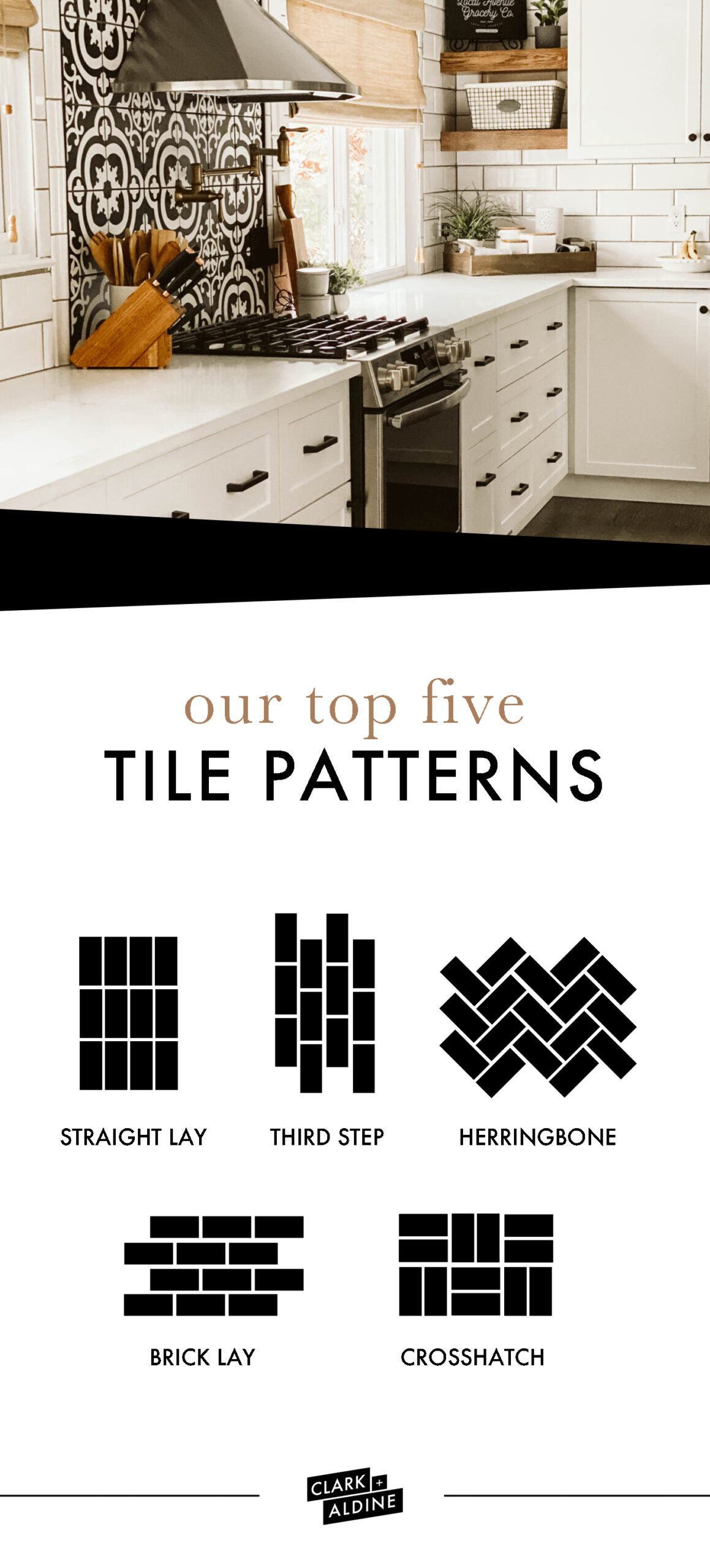 5 most common tile patterns, the most common ways to lay tile, how to lay a pattern tile